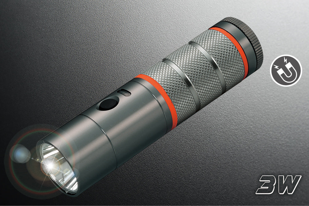 A32M 3W High-Power Aluminum LED Flashlight with Magnetic Base