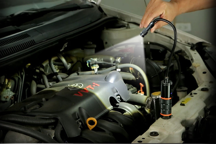 B62B Double Magnetic Rechargeable 3W LED Torch Flexible Snake Light for Small Spaces, Perfect Work Light