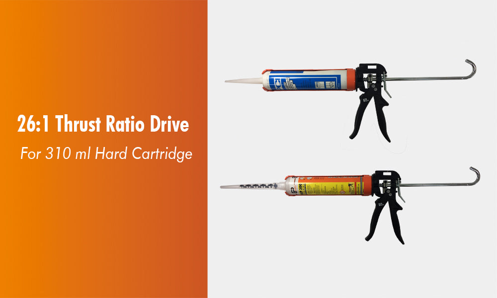 26:1 Thrust Ratio Drive Silicone Sealant Gun Heavy Duty Caulking Gun for 310ml Cartridge
