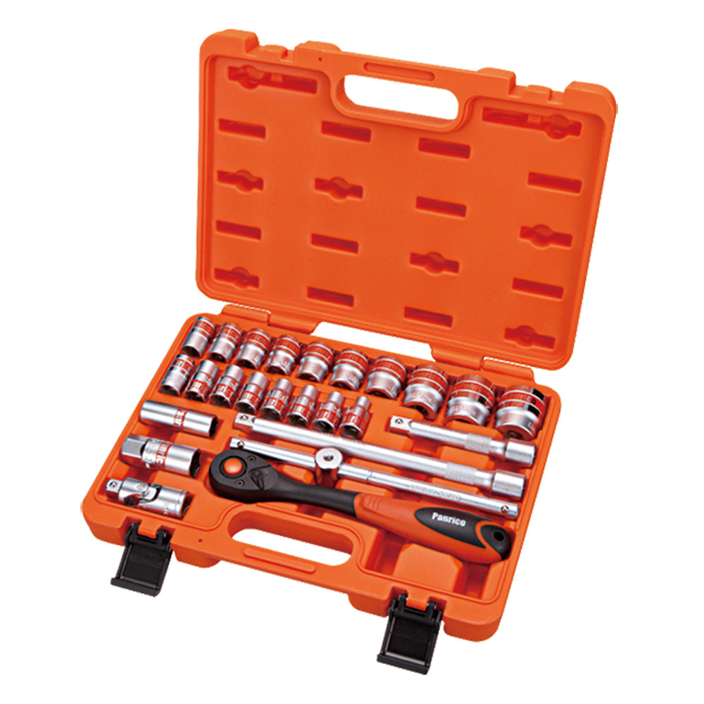25pcs 1/2" inch Dr. Ratchet Wrench Socket Set