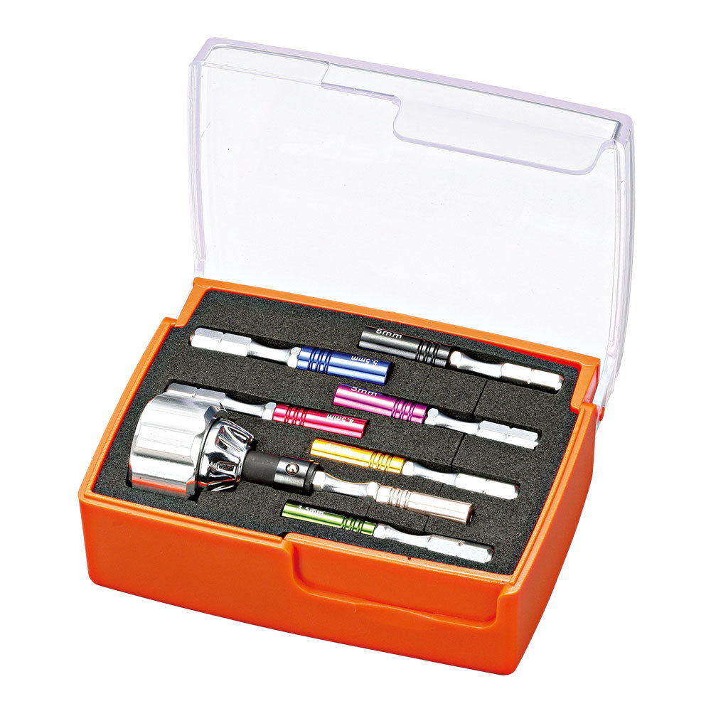 8pcs Palm Ratchet & Electronic Nut Driver Bit Set