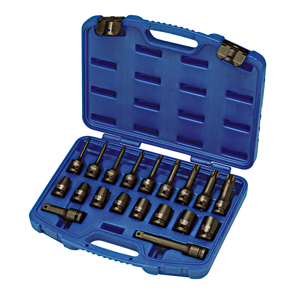 19pcs 1/2 inch Dr. Impact Socket Bit & Star Impact Socket Set
