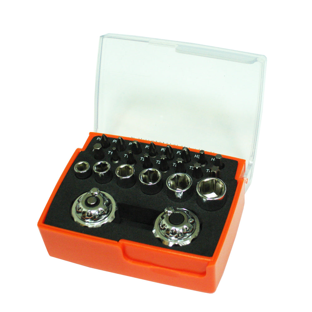 24pcs Quick Release Fingertip Ratchet Bit Driver Insert Bit Spline Socket Set