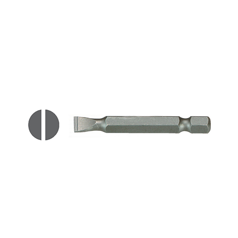1/4 inch 50mm Slotted Non Slip Rib Power Bit