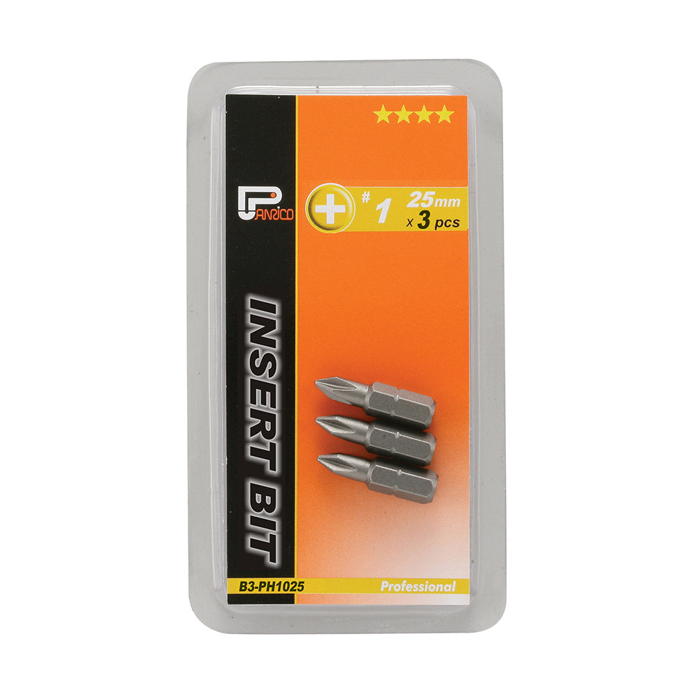 3pcs 1/4" 25mm Insert Bit Set