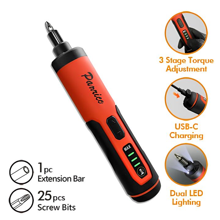 3.6V Cordless Li-ion Screwdriver Kit USB-C Rechargeable Electric Screwdriver Set Electric Screwdriver kit