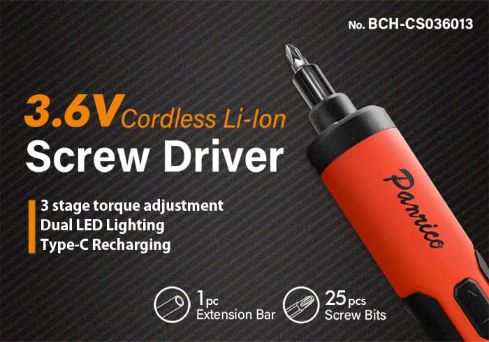 3.6V Cordless Li-ion Screwdriver Kit USB-C Rechargeable Electric Screwdriver Set Electric Screwdriver kit