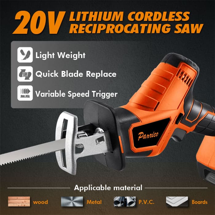 20V Lithium Cordless Reciprocating Saw Rechargeable Saber Saw