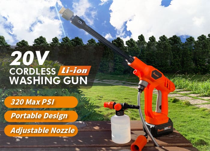 20V Cordless High Pressure Washer Portable Pressure Cleaner with Accessories