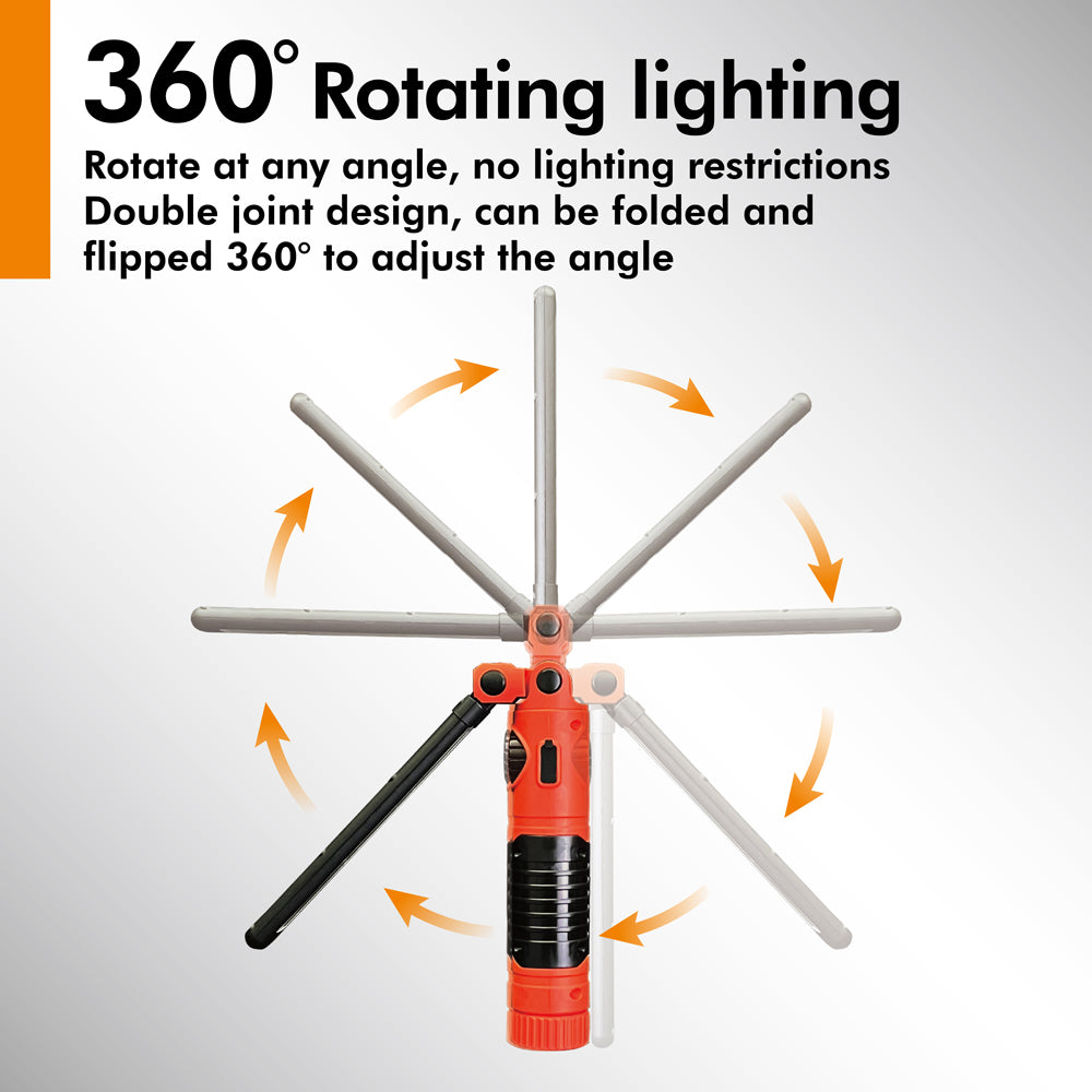 5W LED Work Light Flashlight 360 degree rotaing lighting rotate at any anglec