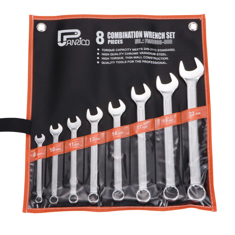 8 piece Combination spanner Open and Closed Wrench Set