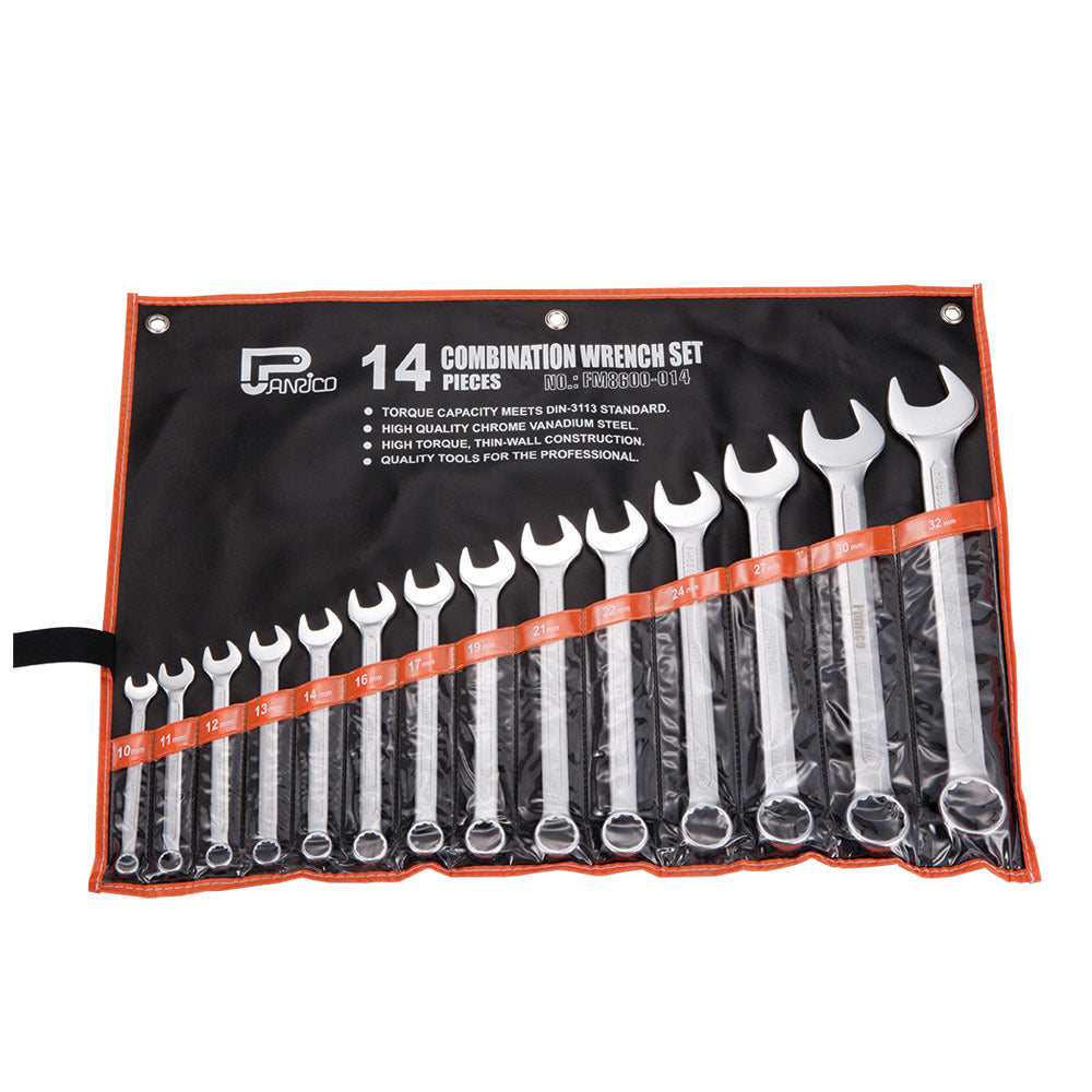 14 piece Combination Wrenches Open and Box End Wrench Set