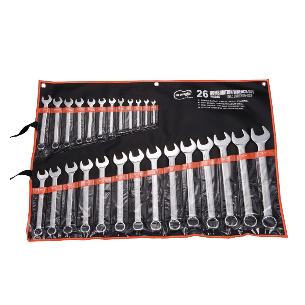 26 piece Combination Wrenches Open and Box End Wrench Set