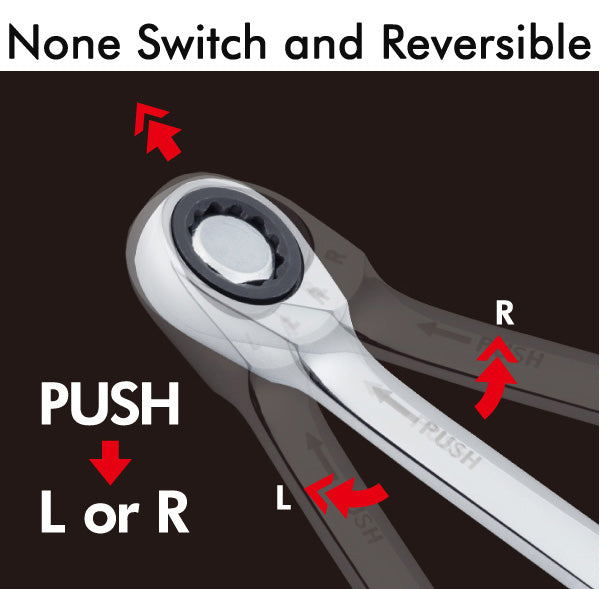 90 tooth Reversible Quick Ratchet Combination Wrench