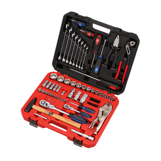 72pcs Socket Wrench Hammer Pliers Screwdriver Tool Kit