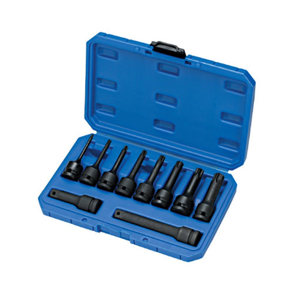 10pcs 1/2" Dr. Hex Impact Socket Bit Set (PLT-01030H)