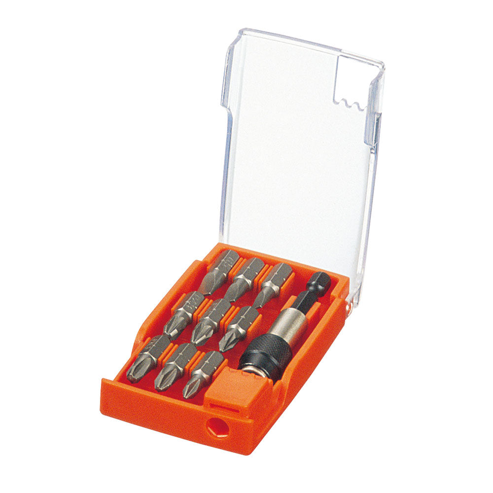 10pcs Screwdriver Bit with Quick Release Stainless Magnetic Bit Holder Set (PLT-01050)