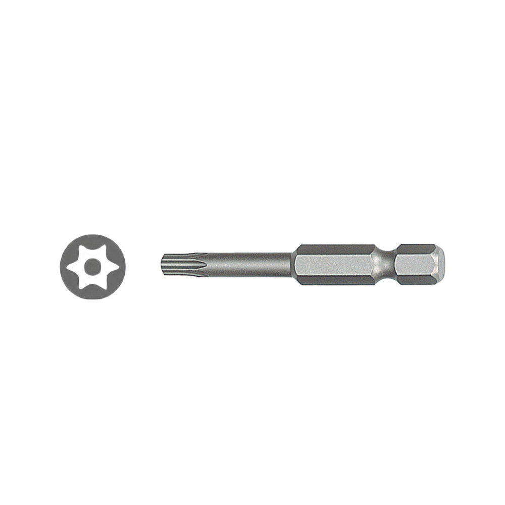 1/4 inch 50mm Tamper Proof Star Reduced Shank Power Bit